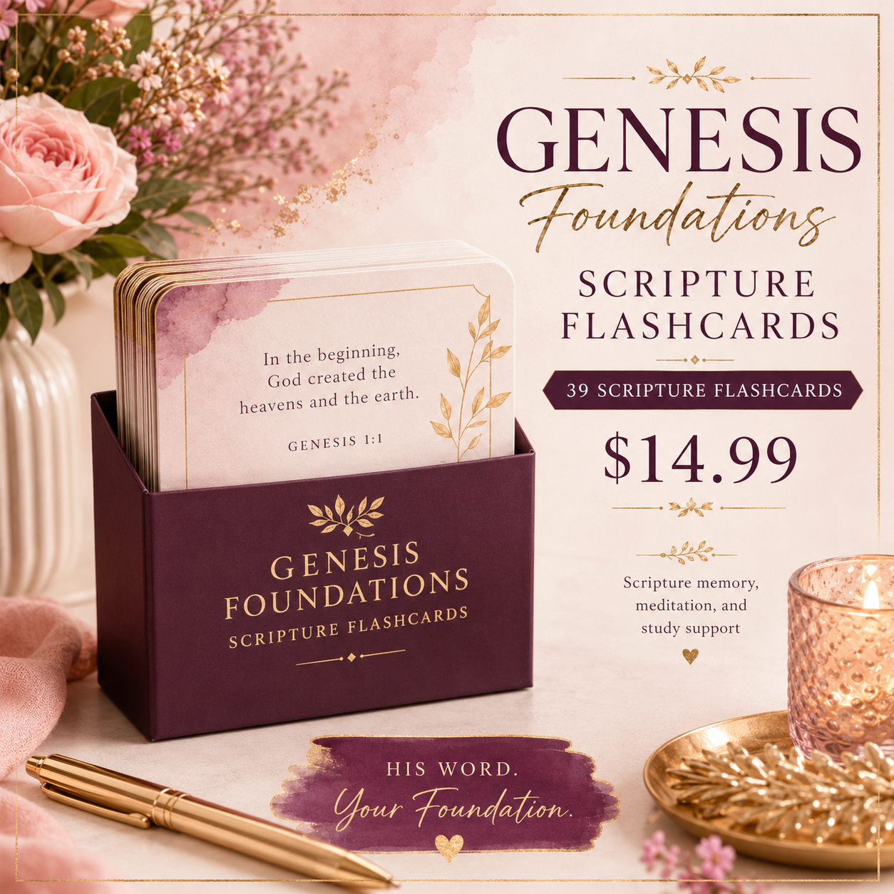 Genesis Foundations Scripture Flashcards — Pieces Of A Woman Bible Studies